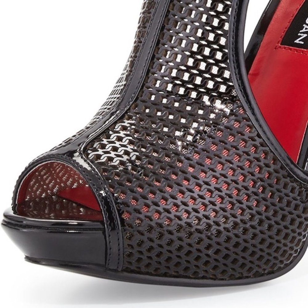 Charles Jourdan Orvil d'Orsay Patent Mesh Heel - Picture 8 of 8
